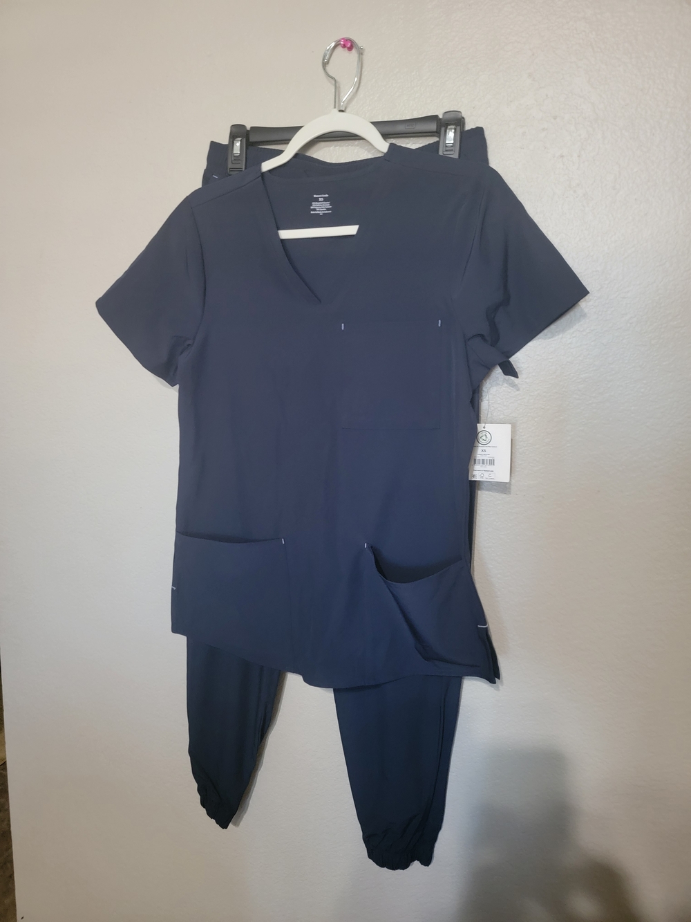 Time and Tru Navy V-Neck Scrub Top and Doctor Set